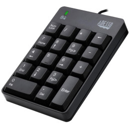 Adesso AKB-601UB/ drátová numerická klávesnice/ odolná proti polití tekutinou/ USB/ černá