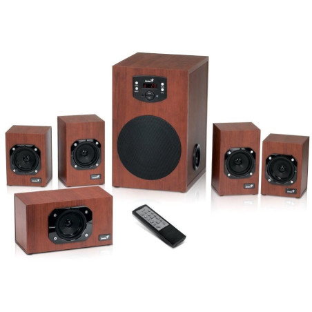 POŠKOZENÝ OBAL - GENIUS repro SW-HF 5.1 4600 Ver. II/ 5.1/ 120W/ Dřevěné/ Dálkový ovladač
