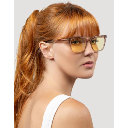 GUNNAR kancelářske/herní dioptrické brýle  TINDRA READER ROSE LATTE * jantarová skla * BLF 65 * dioptrie +1