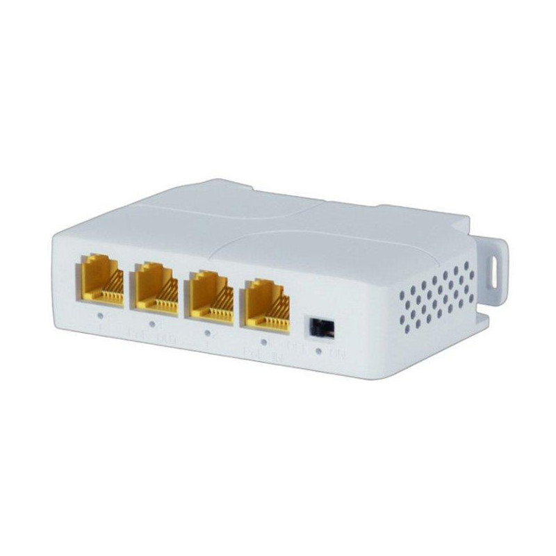 XtendLan PoE/LAN extender, 1x PoE-in 90W 802.3bt, 3x PoE-out 60W 802.3af/at, Gigabit
