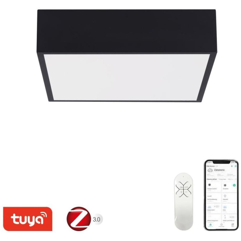 OPRAVENÉ - IMMAX NEO CANTO SLIM Smart stropní svítidlo 28x28cm 22W 1610lm černé Zigbee 3.0, TUYA