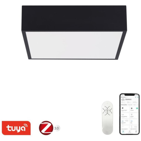 OPRAVENÉ - IMMAX NEO CANTO SLIM Smart stropní svítidlo 28x28cm 22W 1610lm černé Zigbee 3.0, TUYA