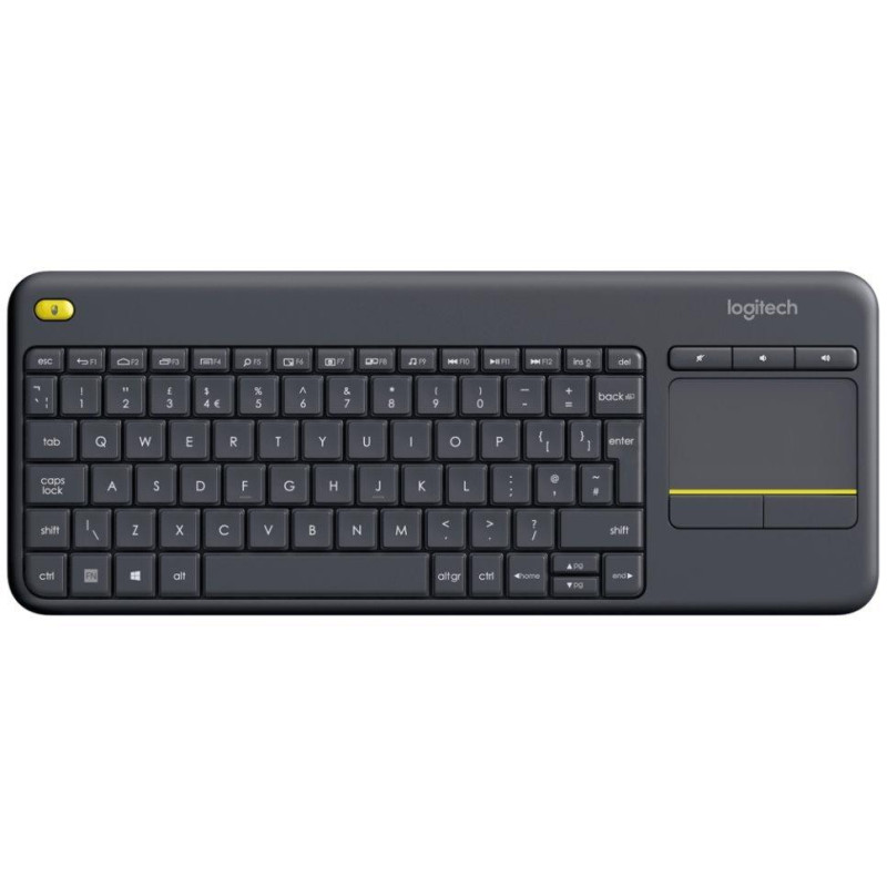 ROZBALENÉ - Logitech klávesnice K400 Plus/ Bezdrátová/ 2.4GHz/ Touchpad/ USB přijímač/ CZ/ Černá