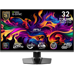 MSI Gaming MPG 322URX QD-OLED/ 31,5"/ 3840x2160 / OLED/ 0,03ms/ 240Hz/ 250cd/m2/ 1500000:1/ HDMI/ DP/ VESA/ USB/černý