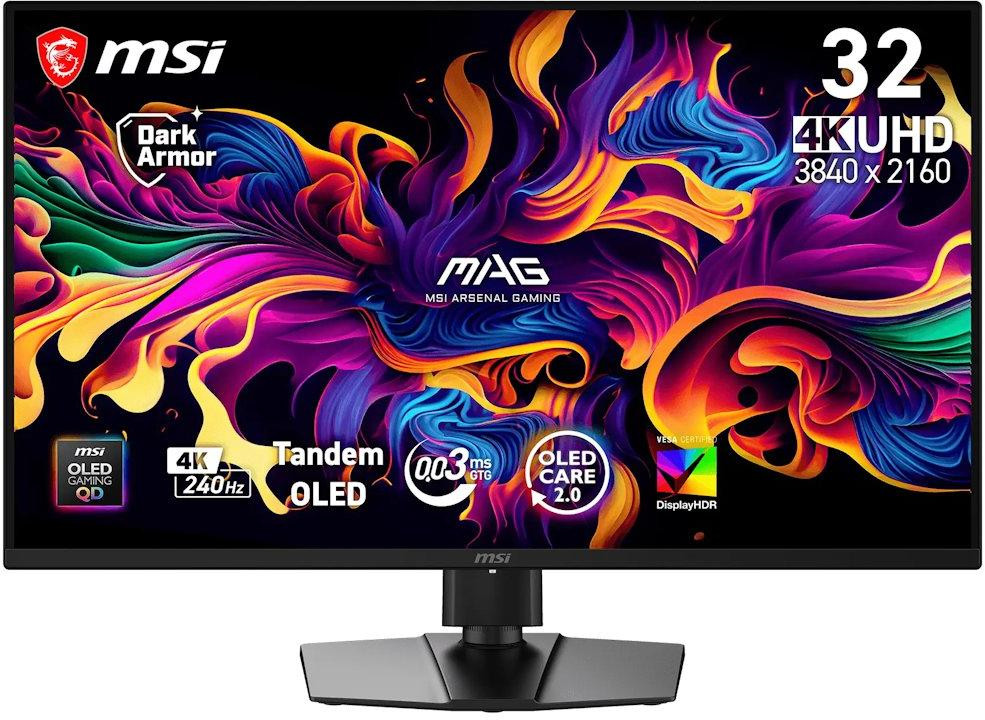 MSI Gaming MAG 321UP QD-OLED X24/ 31,5"/ 3840x2160 / OLED/ 0,03ms/ 240Hz/ 300cd/m2/ 1500000:1/ HDMI/ DP/ VESA/ čierny