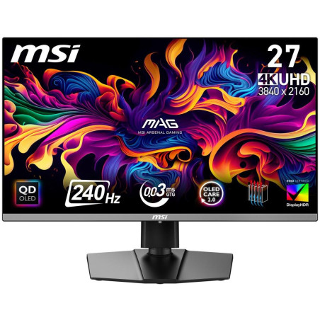 MSI Gaming MAG 272UP QD-OLED X24/ 26,5"/ 3840x2160/ OLED/ 0,03ms/ 240Hz/ 250cd/m2/ 1500000:1/ HDMI/ DP/ VESA/ černý