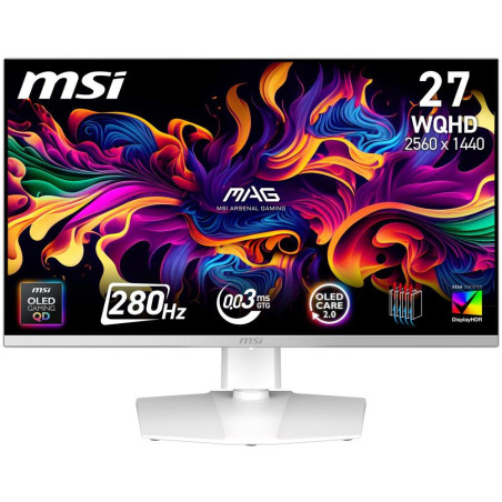 MSI Gaming MAG 272QPW QD-OLED X28/ 26,5"/ 2560x1440/ OLED/ 0,03ms/ 280Hz/ 250cd/m2/ 1500000:1/ HDMI/ DP/ VESA/ bílý