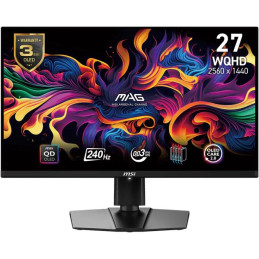 MSI Gaming MAG 271QPX QD-OLED E2/ 26,5"/ 2560x1440/ OLED/ 0,03ms/ 240Hz/ 250cd/m2/ 1500000:1/ HDMI/ DP/ VESA/ černý