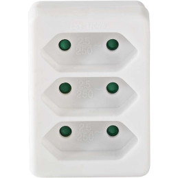 NEDIS síťový rozbočovač/ 3x zásuvka typu C (bez kolíku)/ 250 V AC 50/60 Hz/ 2,5 A/ 1700 W/ bílý