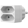 NEDIS sieťový rozbočovač/ 2x zásuvka typu C (bez kolíka)/ 250 V AC 50/60 Hz/ 2,5 A/ 1100 W/ biely