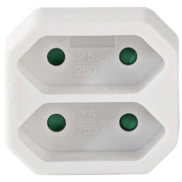 NEDIS síťový rozbočovač/ 2x zásuvka typu C (bez kolíku)/ 250 V AC 50/60 Hz/ 2,5 A/ 1100 W/ bílý