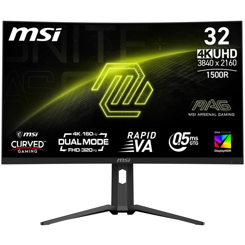 MSI Gaming MAG 321CUPDF/ 31.5"/ 3840x2160/ VA/ 0,5ms/ 160Hz/ 350cd/m2/ 3000:1/ HDMI/ DP/ VESA/ černý