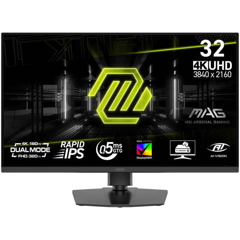 MSI Gaming MAG 322URDF E16/ 31.5"/ 3840x2160 / IPS/ 0,5ms/ 160Hz/ 400cd/m2/ 1000:1/ HDMI/ DP/ USB/ VESA/ černý