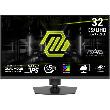 MSI Gaming MAG 322URDF E16/ 31.5"/ 3840x2160 / IPS/ 0,5ms/ 160Hz/ 400cd/m2/ 1000:1/ HDMI/ DP/ USB/ VESA/ černý