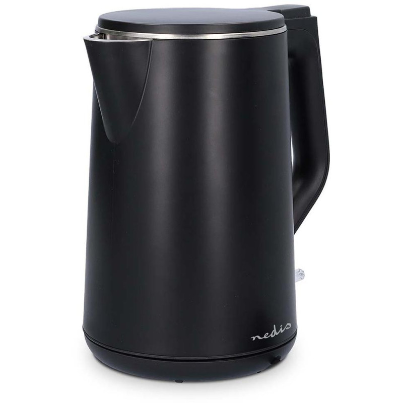 NEDIS rychlovarná konvice KAWK361EBK/ objem 1.5 l/ otáčení o 360°/ spotřeba 2200 W/ černá/ plast