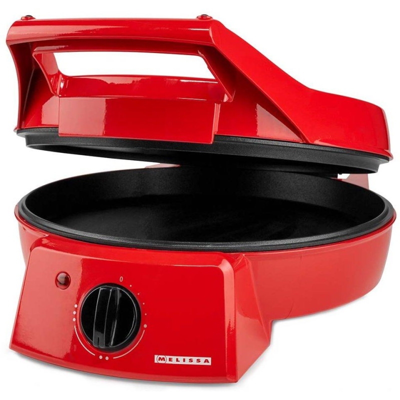 NEDIS Melissa pec na pizzu a gril/ 3 nastavení teploty/ velikost grilovací desky 30cm/ spotřeba 1800 W/ červená (hliník)