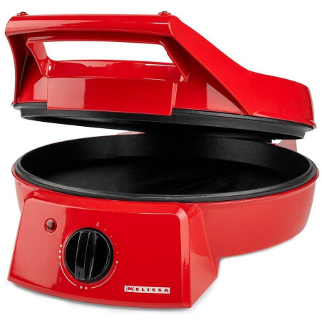 NEDIS Melissa pec na pizzu a gril/ 3 nastavení teploty/ velikost grilovací desky 30cm/ spotřeba 1800 W/ červená (hliník)