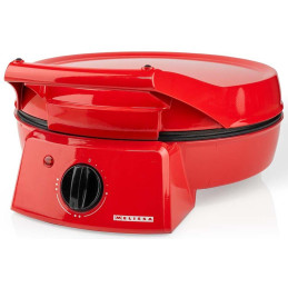 NEDIS Melissa pec na pizzu a gril/ 3 nastavení teploty/ velikost grilovací desky 30cm/ spotřeba 1800 W/ červená (hliník)