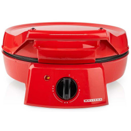 NEDIS Melissa pec na pizzu a gril/ 3 nastavení teploty/ velikost grilovací desky 30cm/ spotřeba 1800 W/ červená (hliník)