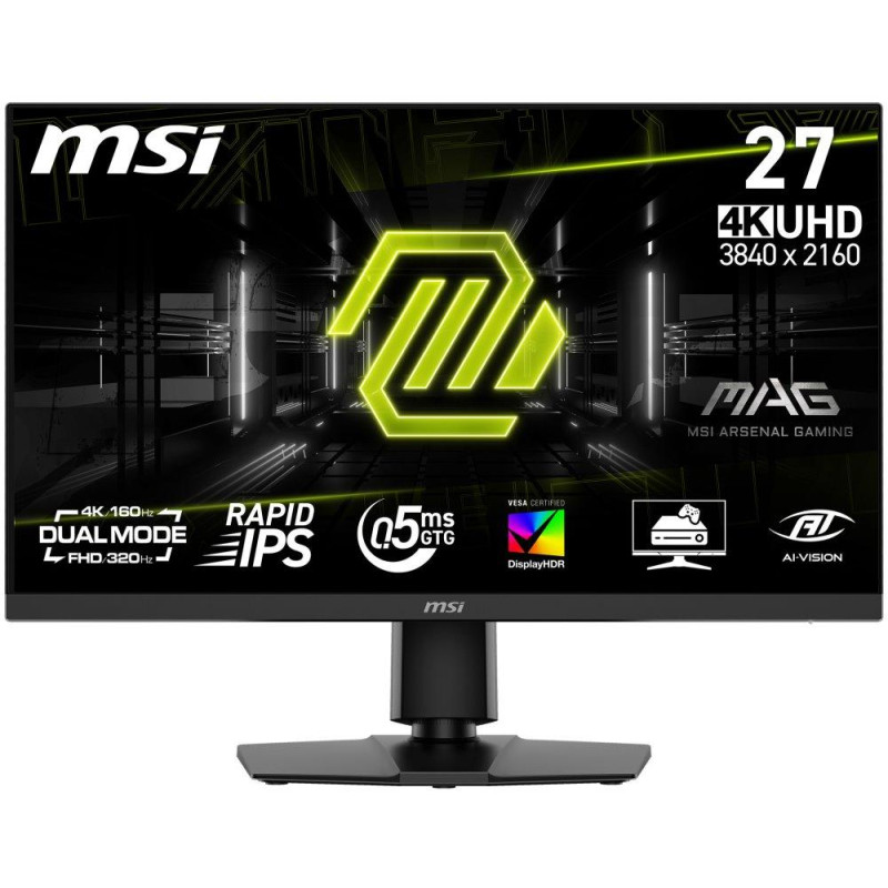 MSI Gaming MAG 272URDF E16/ 27"/ 3840x2160 / IPS/ 0,5ms/ 160Hz/ 400cd/m2/ 1000:1/ HDMI/ DP/ USB/ VESA/ černý