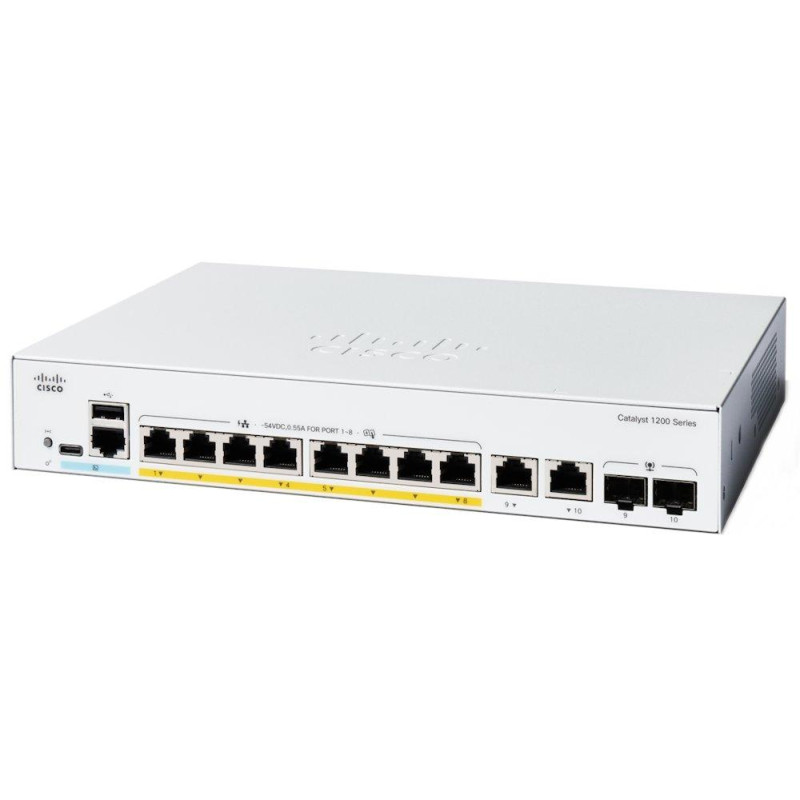 Cisco Catalyst 1200 8-port GE, PoE, Ext PS, 2x1G Combo