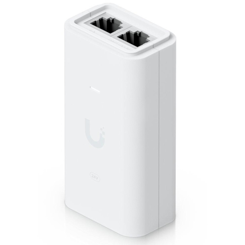 Ubiquiti POE-24-12W-G-WH - Gigabit PoE injektor 24V/0,5A (12W), včetně napájecího kabelu, bílý