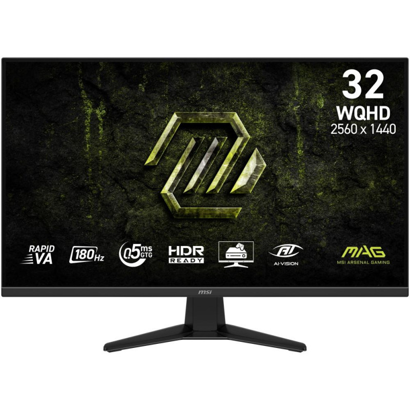MSI Gaming MAG 325QF E18V/ 31,5"/ 2560x1440/ VA/ 0,5ms/ 180Hz/ 300cd/m2/ 3500:1/ HDMI/ DP/ VESA/ černý