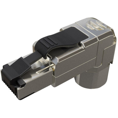 Solarix Konektor MPTL 90° RJ45 CAT6A STP samořezný SXRJ45-6A-STP-BK-SA-U