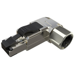 Solarix Konektor MPTL 90° RJ45 CAT6A STP samořezný SXRJ45-6A-STP-BK-SA-U