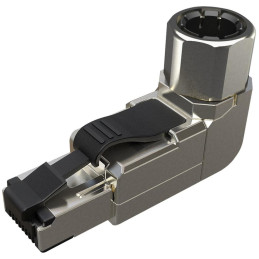 Solarix Konektor MPTL 90° RJ45 CAT6A STP samořezný SXRJ45-6A-STP-BK-SA-U