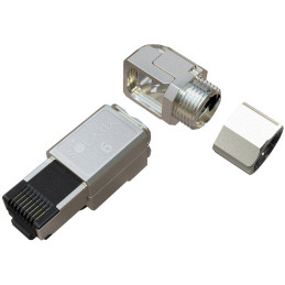 Solarix Konektor MPTL 90° RJ45 CAT6A STP samořezný SXRJ45-6A-STP-BK-SA-U