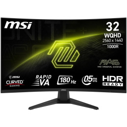 MSI Gaming MAG 325CQF/ 31,5"/ 2560x1440/ VA/ 0,5ms/ 180Hz/ 300cd/m2/ 3500:1/ HDMI/ DP/ VESA/ černý