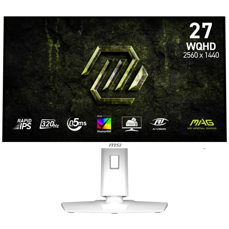 MSI Gaming MAG 274QRFW X32/ 27"/ 2560x1440/ IPS/ 0,5ms/ 320Hz/ 300cd/m2/ 1000:1/ HDMI/ DP/ VESA/ bílý