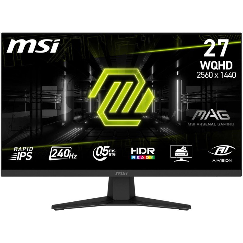 MSI Gaming MAG 274QF X24/ 27"/ 2560x1440/ IPS/ 0,5ms/ 240Hz/ 250cd/m2/ 1000:1/ HDMI/ DP/ VESA/ černý
