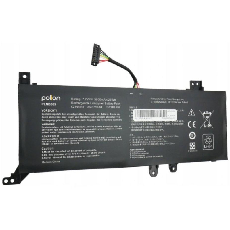 TRX Baterie Polion C21N1818/ Li-Pol 7.7V/ 3800mAh/ 29Wh/ pro ASUS A512 R512 X512 VivoBook 15/ neoriginální