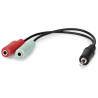 NEDIS Headset-Adapter / 3,5-mm-Klinkenstecker – 2 x 3,5-mm-Klinkenbuchse / schwarz / Box / 20 cm