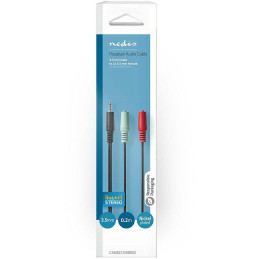 NEDIS redukce pro headsety/ zástrčka 3,5mm jack - 2x zásuvka 3,5 mm jack/ černá/ box/ 20cm