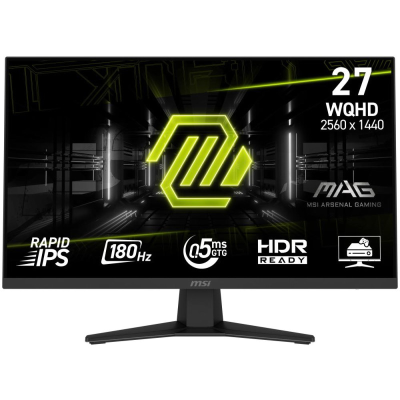 MSI Gaming MAG 274QF/ 27"/ 2560x1440/ IPS/ 0,5ms/ 180Hz/ 250cd/m2/ 1000:1/ HDMI/ DP/ VESA/ černý