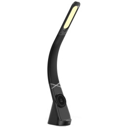 IMMAX LED stolní lampička MAGIC/ magnetické Qi nabíjení/ ohebný krk/ 12,5W/ 9V/2,22A/ 320lm/ USB-C/ černá