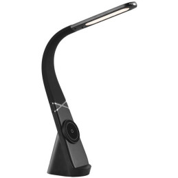 IMMAX LED stolní lampička MAGIC/ magnetické Qi nabíjení/ ohebný krk/ 12,5W/ 9V/2,22A/ 320lm/ USB-C/ černá