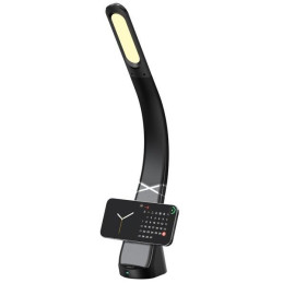 IMMAX LED stolní lampička MAGIC/ magnetické Qi nabíjení/ ohebný krk/ 12,5W/ 9V/2,22A/ 320lm/ USB-C/ černá