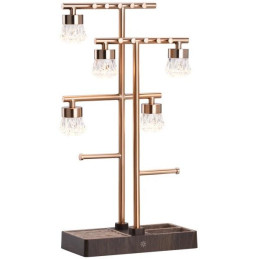 IMMAX LED dekorativní lampička 2v1 LUMITREE/ organizér na šperky/ 1,5W/ 5V/1A/ 3000K/ USB-C/ růžové zlato