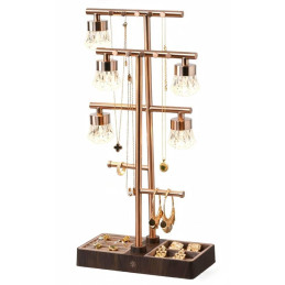 IMMAX LED dekorativní lampička 2v1 LUMITREE/ organizér na šperky/ 1,5W/ 5V/1A/ 3000K/ USB-C/ růžové zlato