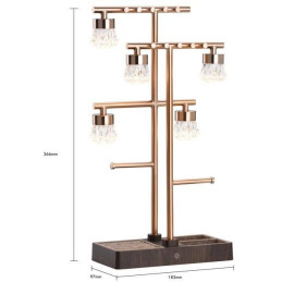 IMMAX LED dekorativní lampička 2v1 LUMITREE/ organizér na šperky/ 1,5W/ 5V/1A/ 3000K/ USB-C/ růžové zlato