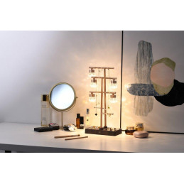 IMMAX LED dekorativní lampička 2v1 LUMITREE/ organizér na šperky/ 1,5W/ 5V/1A/ 3000K/ USB-C/ růžové zlato