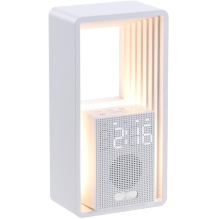 IMMAX LED budík CALM/ relaxační zvuky/ 18W/ vstup 12V/1,5A/ výstup 10W (5V/2A)/ 3000K/ USB/ bílý