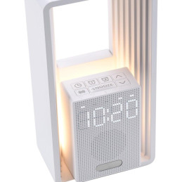 IMMAX LED budík CALM/ relaxační zvuky/ 18W/ vstup 12V/1,5A/ výstup 10W (5V/2A)/ 3000K/ USB/ bílý