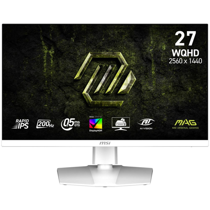 MSI Gaming MAG 274QRFW E20/ 27"/ 2560x1440/ IPS/ 0,5ms/ 200Hz/ 300cd/m2/ 1000:1/ HDMI/ DP/ VESA/ bílý