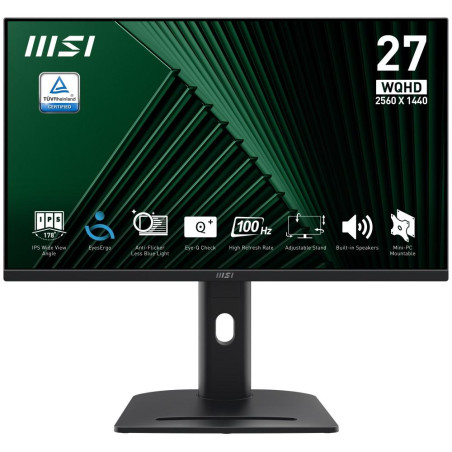 MSI PRO MP275QPG/ 27"/ 2560x1440/ IPS/ 4ms/ 100Hz/ 300cd/m2/ 1300:1/ HDMI/ DP/ VESA/ černý