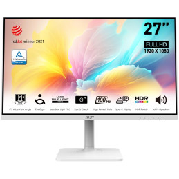 MSI Modern MD2712PW/ 27"/ 1920x1080/ IPS/ 4ms/ 100Hz/ 300cd/m2/ 1000:1/ HDMI/ VESA/ bílý
